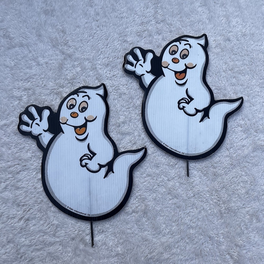 Vintage Halloween Die Cut Decorations Eureka Hallmark Ghost Yard Stakes Lot of 6 - Picture 12 of 14